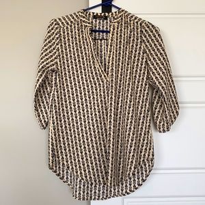 Renee C Evereve Cream and Black Blouse